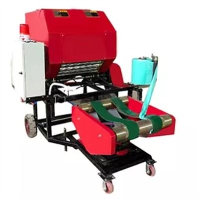 10.5ft 2 Layer Film Silage Packing Machine Mini Grass Baler 15hp Engine Drive