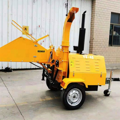 High Speed Wood Log Chipper Machine 0.8t/ H Pto Powered Chipper Shredder 44×38cm