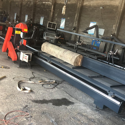 Round Log Cutting Wood Band Saw Sliding Panel Table Saw Machine