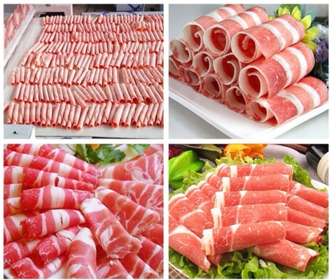 High Speed Frozen Meat Roll Cutting Machine Mutton Beef Rolls Cutting