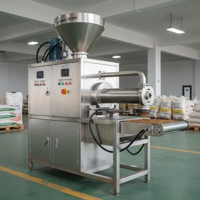 Stainless Steel Fish Feed Extruder Machine with 100-2000 kg/h Capacity and Automatic Feeding for Pet Food Pellet Making