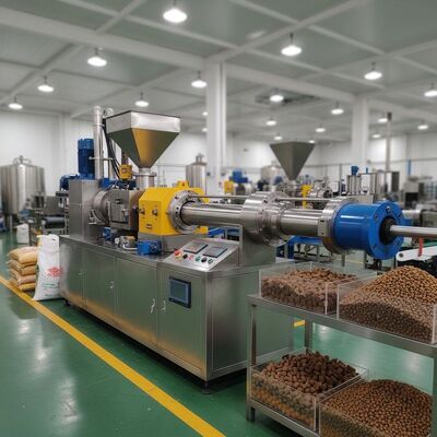New Condition Automatic Twin-Screw Sinking Fish Feed Extruder  Pet Food Pellet Making Machine Cat Dog Feed Extruder Machine Price