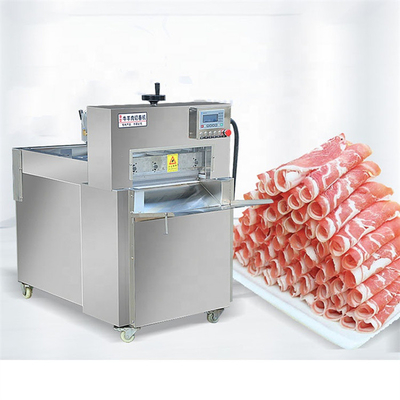 PLC Automatic Chicken Mutton Cutting Machine 750kg/ H Frozen Meat Slicing Machine